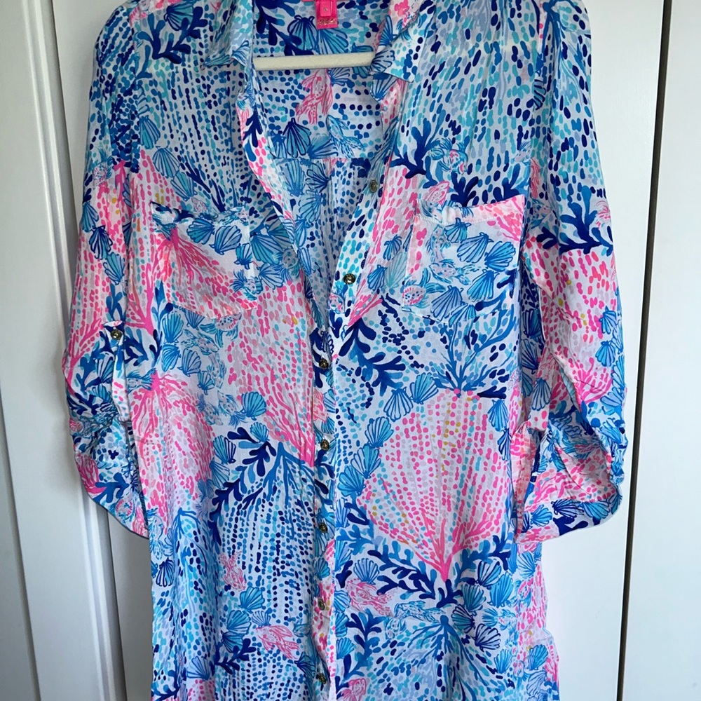 Lilly Pulitzer Multicolor Floral Long Sleeve Dress